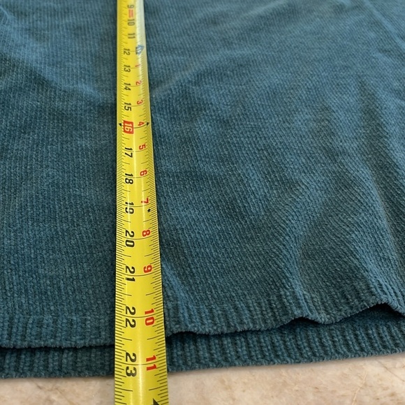 Eileen Fisher Boxy Velour Top | Teal Ribbed‎ Cotton | Size Medium - Picture 9 of 10